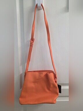 Nanette Lepore Coral Orange Adjustable-Strap Crossbody Bag